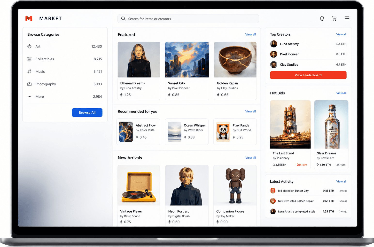 E-Commerce Platform interface