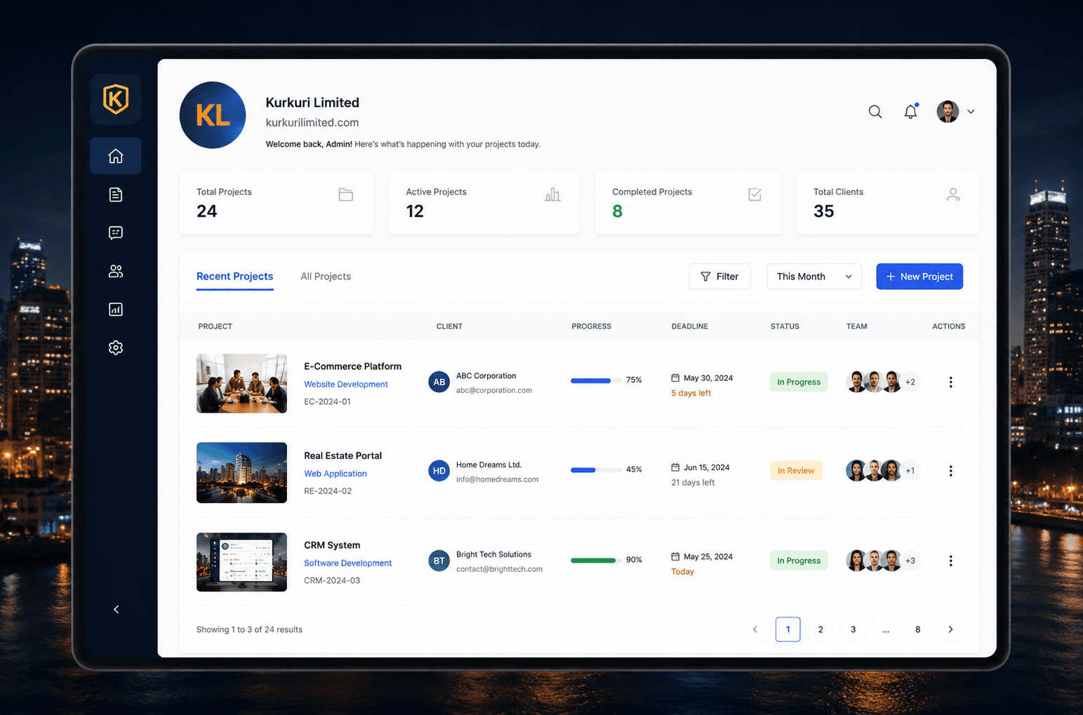 Social Networking Platform interface